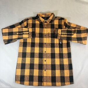 Creature Skateboards Web Yellow & Black Flannel Shirt Creature Fiend Men Medium
